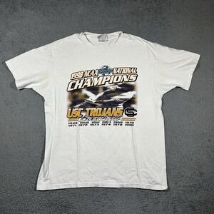 Vintage 1998 Champion USC Trojans Baseball Men's XL White T-Shirt #2111